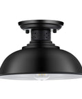 Industrial Semi Flush Mount Ceiling Light Matte Black Farmhouse Fixture For Kitchen Island Dining Room Foyer 13 Inch E26 Socket