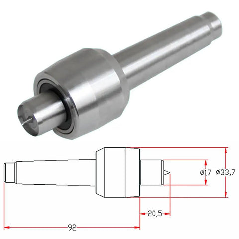 Genuine Solid Build Cnc Rotary Axis Tailstock Tool Light Center Mt2 Steel Lathe Accessory For Metal Woodworking Turning Carving With Sick Precision Alignment detailed view with dimensions and smooth finish.