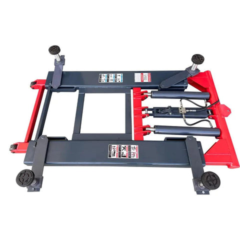 Built like a Tank Heavy Duty Portable Mid Rise Scissor Lift with 6000lbs Capacity Handles Vehicles Effortlessly while Hitting Full 48 Inch Height for Auto Repair from top view.