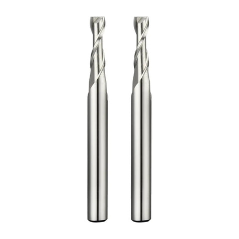 3mm 2 Flute HSS Straight Shank End Mill Cutter Center Cutting for Slot and Keyway Milling 60mm Overall Length 6mm Shank Pack of 2
