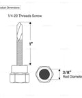 Technical diagram of Sammys 8038957-50 DSTR Vertical Threaded Rod Anchor for Steel Structures with Electro Zinc Finish dimensions.
