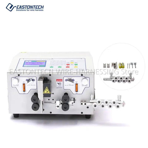 Heavy Duty Automatic Cable Cutting And Stripping Machine Digital Control For 0.2 To 10mm2 Wire Up To 7000 Pieces Per Hour with digital panel and accessories.