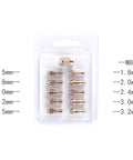 Get Ready For High Power With These 3 Sets Of Mini Drill Brass Collet Chucks in a packaging showing sizes from 0.5mm to 3.2mm.