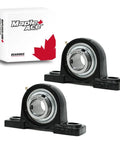 Built Tough Pillow Block Bearing With One And A Quarter Inch Bore, 2 Bolt Self Aligning, R3 Triple Lip Seal Set Of 2 with box
