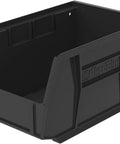 Space Saving Stackable Storage Bins for Garage Pantry and Craft Room Tough As Nails Heavy Duty Plastic Organizer Bins 9x6x5 Inches Black 12 Pack Great for Snacks Tools Toys and Everyday Organization single black bin
