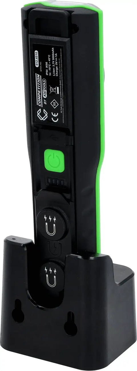 Heavy Duty Led Work Light With Plug And Play Charging Station Dimmable Pro Grade Rechargeable Battery with charging dock.