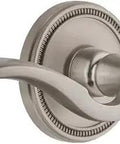Soleil Rosette Double Dummy With Bellagio Lever In Satin Nickel Finish, Solid Forged Brass Construction, Pre Mounted Knobs And Levers