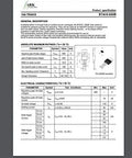 Technical datasheet for a TRIAC component, showing electrical characteristics and absolute maximum ratings.