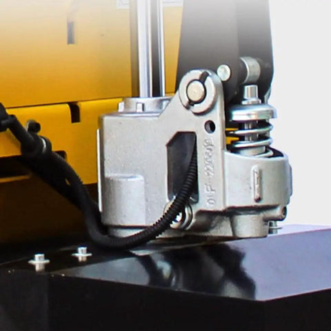 Close-up of motor and spring assembly on Top Tier Electric Pallet Jack With 4400 Lb Capacity And 48V Lithium Battery.