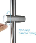 Hand adjusting the 28 Inch Shower Slide Bar with 360 Degree Adjustable Handheld Shower Head Holder, Chrome Finish, non-slip handle design
