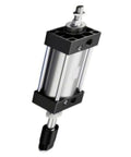 Heavy Duty Guided Pneumatic Actuator With Precision Linear Guide Rail For Compact Industrial Automation Built Tough And Low Maintenance Plug And Play Universal Mounting showing stainless steel cylinder.