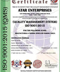 ISO 9001:2015 certification for Atar Enterprises, specializing in manufacturing and trading of jewelry making tools. Valid until 2025.