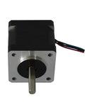 35x35mm Frame Stepper Motor 1.8 Degree Nema 14, 0.8A, 18N.cm Holding Torque, 34mm Length, 5mm Shaft, Great for 3D Printers, CNC Machines, Engraving and Automation, For Makers and DIYers front view with shaft and wires