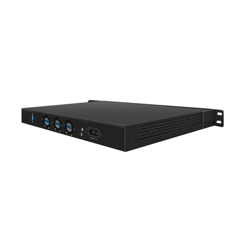 Plug And Play Ready Heavy Duty 1U Rackmount Firewall Rig Built Tough With Intel Core I3 N300 Engine And 8X 2.5GbE Lan Ports - Rear view displaying ports and design.