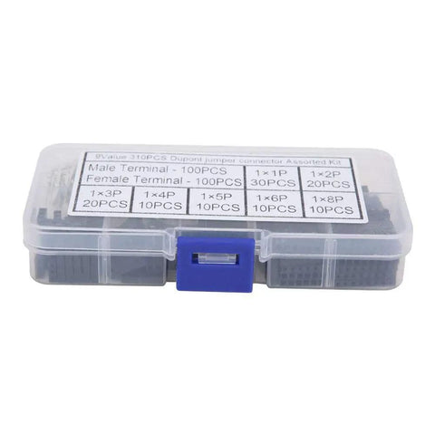 310 Piece 2.54mm Jumper Wire Connector Kit For Electronic Prototyping, Includes Male And Female Headers, DuPont Housing in clear case