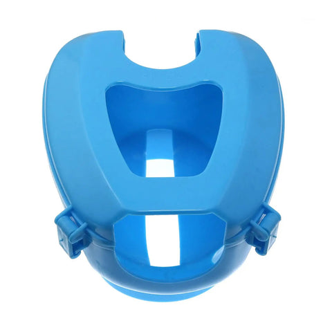 Blue No Fuss Pigeon Holder Bird Fixed Frame Rack For Injection Feeding Syringe, Durable Plastic Feeder, Top View