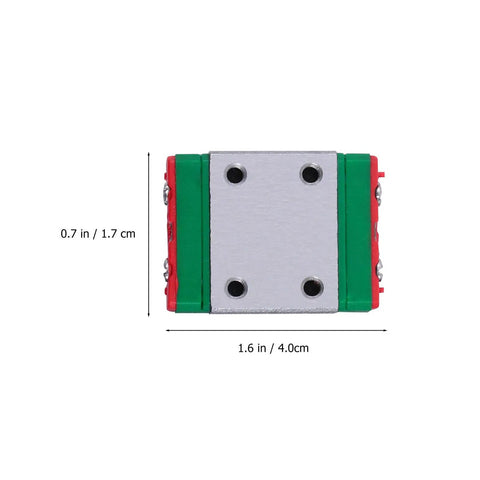 Miniature Alloy Steel Linear Guide Rail Block With Slick Lightweight Precision Slider for CNC Machines, dimensions shown