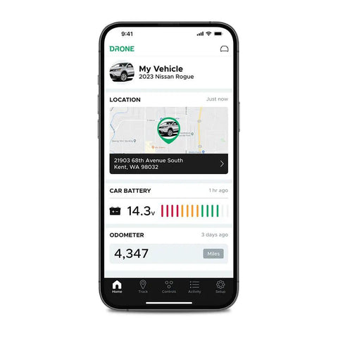 X2 MAX LTE GPS Vehicle Tracker With Dope Smartphone Control And Backup Battery Add On Module interface on smartphone screen
