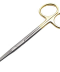 Pro Grade 5.5 Inch Straight Scissors With Gold Plated Handle And Tungsten Carbide Inserts For Precision Cutting Extra Sharp Durable And Autoclavable Crafting Shears For Arts Sewing And Fashion Projects, angled view