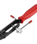 CV Joint Ear Clamp Banding Tool With Cutter For Car Repair Pro Grade Heavy Duty Pliers, red handle, black jaws.