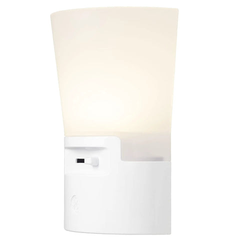 Ultrabrite Dimmable Sconce LED Night Light Plug In With Dusk To Dawn Sensor, Adjustable Brightness 0 To 100 Lumens, No Bulb To Replace, Energy Efficient, White, Ideal For Bedroom Bathroom Hallway Nursery, 1 Pack