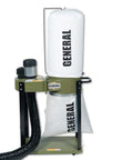 Smart Dust Collector With 1HP 7Amp Motor, Quiet Air Filtration Vacuum, 2 Micron Filter Bag, Dual Action Switch, green frame