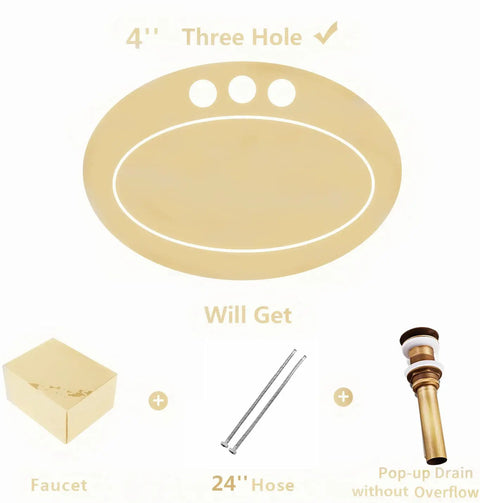 Diagram of Old School Antique Brass Centerset Bathroom Faucet With Two Handles, Pop Up Drain And Hoses, 360 Degree Swivel Cross Knobs