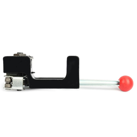 Rock Solid Steel Strapping Tensioner Tool For Pallet Packaging Banding 1/2 To 5/8 Inch Steel Strap side view with red handle.
