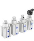 Heavy Duty Roller Type Pneumatic Blocking Cylinder for Industrial Air Cylinder Actuator Setup, four aluminum air cylinders for automation.