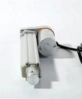 Heavy Duty 12V And 24V Electro Hydraulic Cylinder Linear Actuator built like a boss with motor and piston shown from side view.