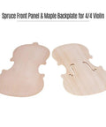 Unfinished 4 By 4 Violin Top Panel Spruce Front Plate And Maple Backboard Kit for DIY repair and build, fitting 3/4 violins.