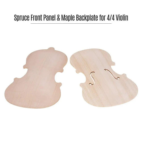 Unfinished 4 By 4 Violin Top Panel Spruce Front Plate And Maple Backboard Kit for DIY repair and build, fitting 3/4 violins.