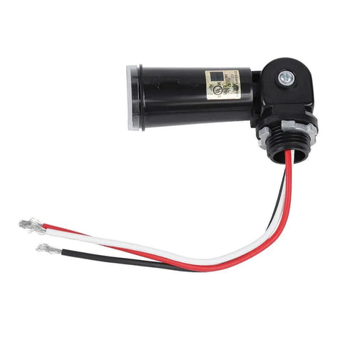 Automatic Dusk To Dawn Photoelectric Switch With Outdoor Light Sensor For 120V Fixtures side view showing wiring
