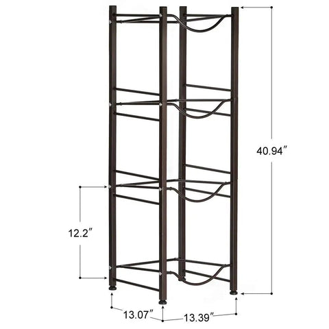 Sturdy Four Tier Water Bottle Display Rack With Steel Jug Holder For Home Office Garage Space Saving Gallon Organizer Easy Assembly