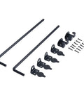 Beefy 18 Inch Heavy Duty Gate Drop Pin With Black Powder Coated Weatherproof Cane Bolt Gate Stopper And Hardware Pack For Wooden Metal And Iron Gates And Double Doors, parts view