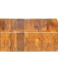 Zexlorith Teak Wood Basin, Vessel Sink for Bathroom, 19.7x13.8x3.9 inch, top view showcasing smooth teak surface.