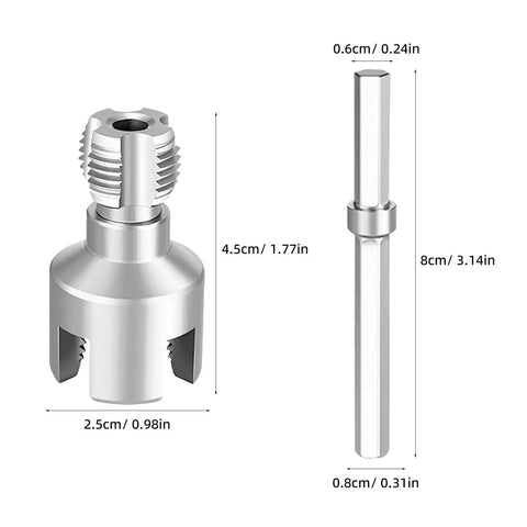 DIY Pro Grade Dual Function PVC Pipe Threading Tool Kit For External And Internal Threads, Fits One Half Inch And Three Quarter Inch Plastic Tubes, Easy Switch, Great For Home Repairs And Industrial Projects. metal threading tool and handle