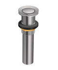 Vessel Sink Pop Up Drain Assembly Chrome Finish With Spring Loaded Push Button Waste No Overflow Design No Fuss Install