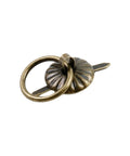 Antique bronze metal ring pull handle for jewelry boxes with 14 mm inner ring diameter and 17 mm base, ideal for DIY projects.