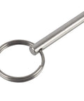 2 Pack Quick Release Pin One Quarter Inch Diameter, Overall Length Two Inches, Usable Length One And A Half Inches, Marine Grade 316 Stainless Steel Bimini Top Pin For Boats And Marine Hardware, showing a stainless steel pin with attached ring