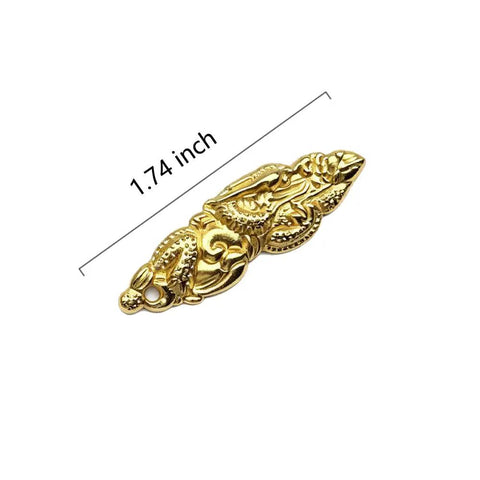 Gold Menuki Tsuka Fitting Decorative Replacement Accessory For Samurai Katana Wakizashi And Tanto Handles 1.74 inch