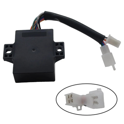 CDI Ignitor Box Replacement For Kawasaki Mule FD Series And John Deere LX And 300 Series Tractors Plug And Play Fits 21119-2157 211192157 131800-0131 AM105574 Durable Spark Timing Module, with visible black casing and wiring connector.