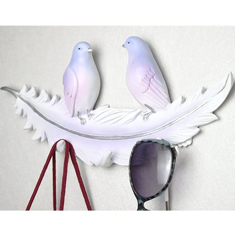Creative Bird Wall Mounted Coat Rack No Sweat Entryway Setup Rock Solid Hooks For Coats Hats And Keys Easy DIY Mount with birds and leaves design.