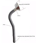 Straight Up Reliable Fume Extraction Arm Featuring 360 Degree Rotatable Articulated Dust Hose With Stainless Steel Hood, grey 40cm hose with valve