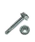 Heavy Duty #10-16x1 Inch Hex Washer Head Self Drilling Metal Screws With Zinc Plating And 5/16 Drive for construction projects.