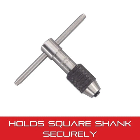 Beefy T-Handle Tap Wrench For Holding Taps Drills Reamers And Small Tools 1/16-3/16 In Capacity with secure square shank