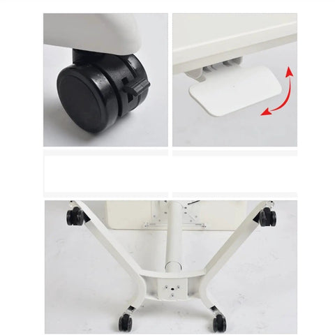 Close-up of the wheels and adjustable mechanism of the High Profile Rolling Laptop Cart And Adjustable Standing Desk With Portable Side Table For Bed Sofa Reading Spots Home Office Setups Quick Build Legit Game Changer.