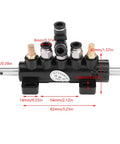 Foot Pedal Tire Air Control Valve For Tire Changer Machines Aluminum Alloy Body Durable Pneumatic Switch Type B dimensions shown