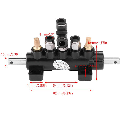 Foot Pedal Tire Air Control Valve For Tire Changer Machines Aluminum Alloy Body Durable Pneumatic Switch Type B dimensions shown