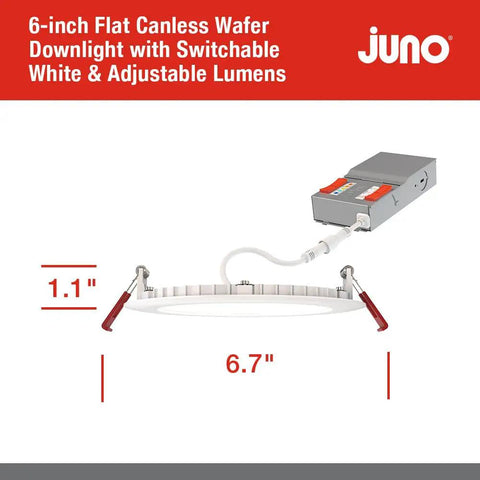 Straight Up Solid 6 Inch Round Baffle Wafer LED Downlights With Tunable White Trim, Clean Flat Frame, 12 Pack Easy Ceiling Drop Fit, Dope Vibe Shift For Your Entire Home Or Rental Space Today